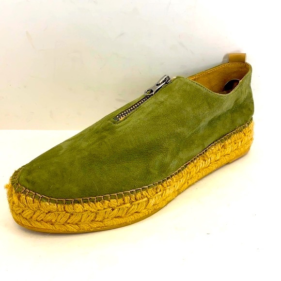 ERIC MICHAEL Serena Olive Green Suede Platform Espadrille Women’s Size: US10 - Picture 4 of 11